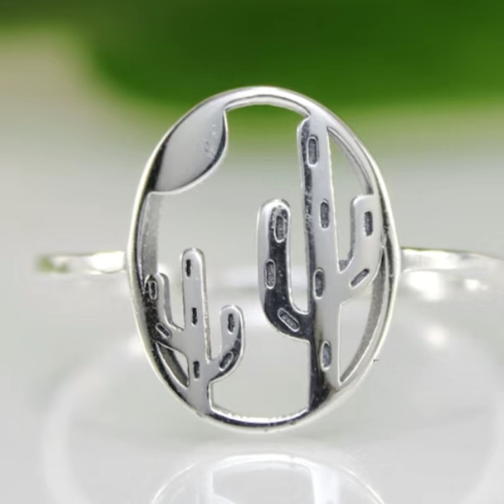 Silver Cactus Ring